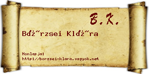 Börzsei Klára névjegykártya