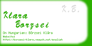 klara borzsei business card