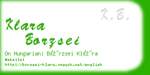 klara borzsei business card